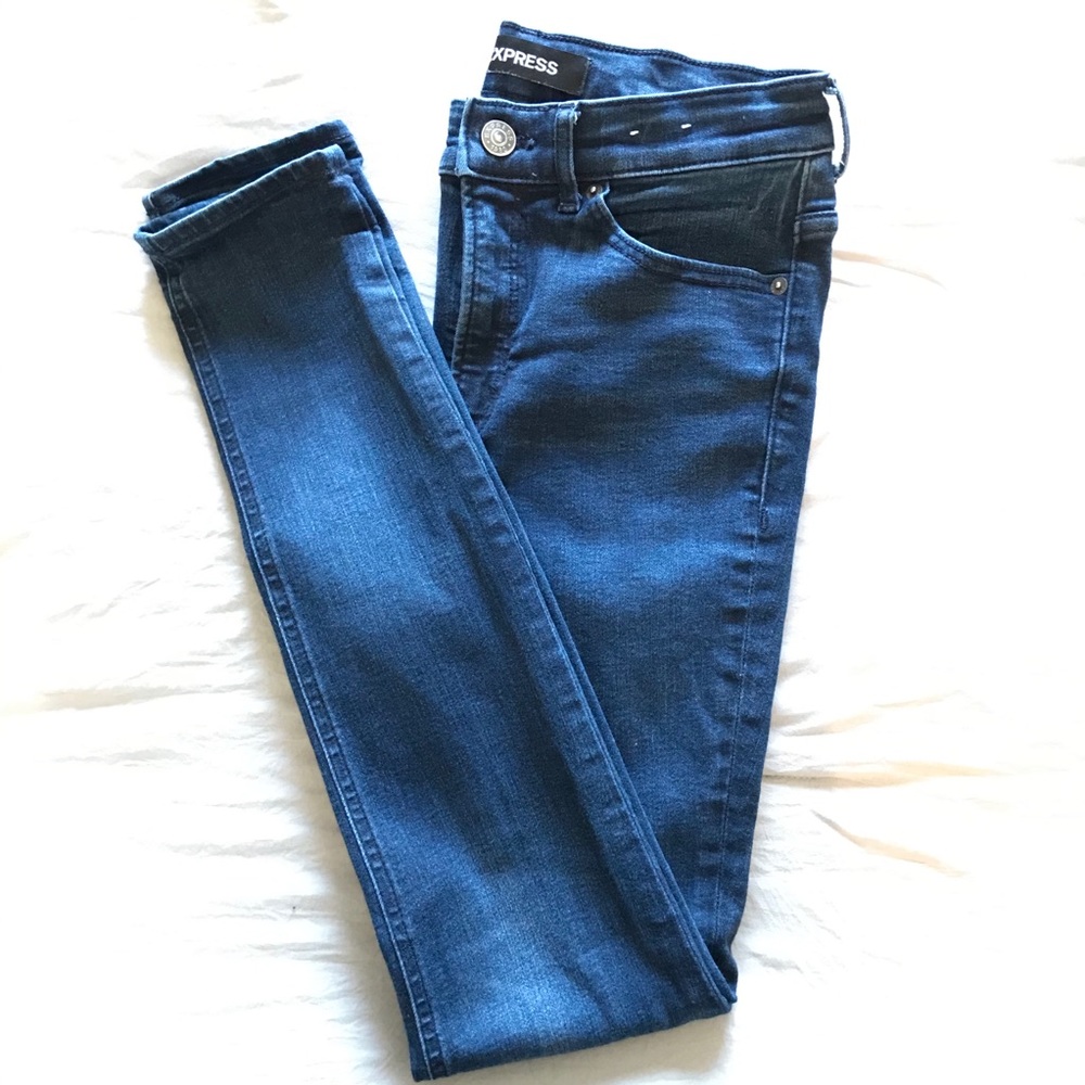 Express skinny/high rise jeans